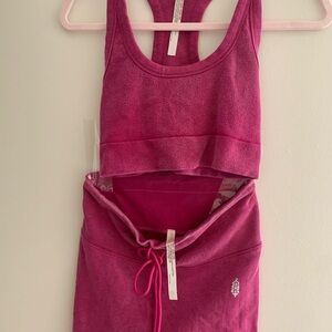 Free People Pink Tank and leggings set